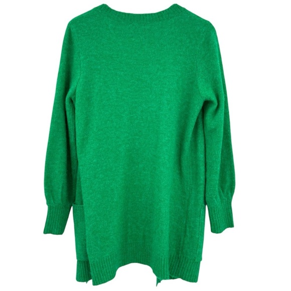 Next Cardigan Sweater Solid Grass Green Open Front Pockets | Size 15 Year XS/S - Picture 3 of 9